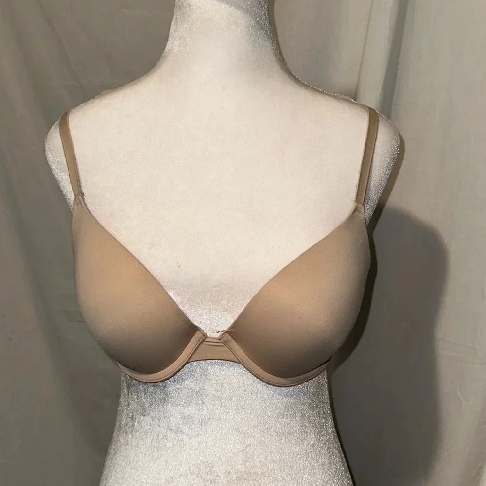 beige Victoria's Secret PINK wear everywhere push up bra size 34C